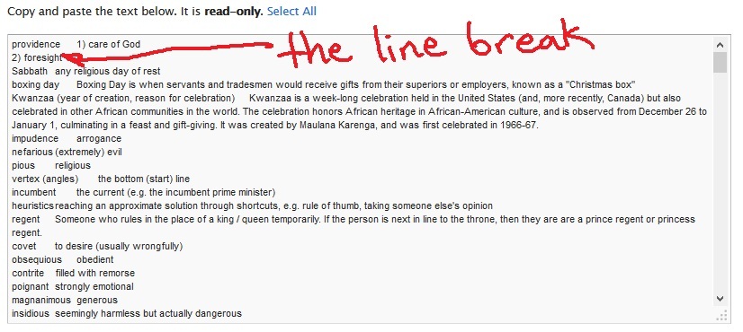 quizlet line break