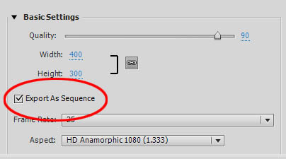 elements export as sequence