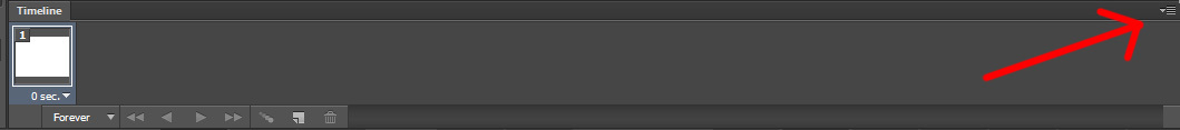 photoshop timeline panel flyout menu