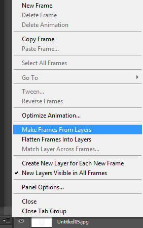 photoshp click make frames from layers