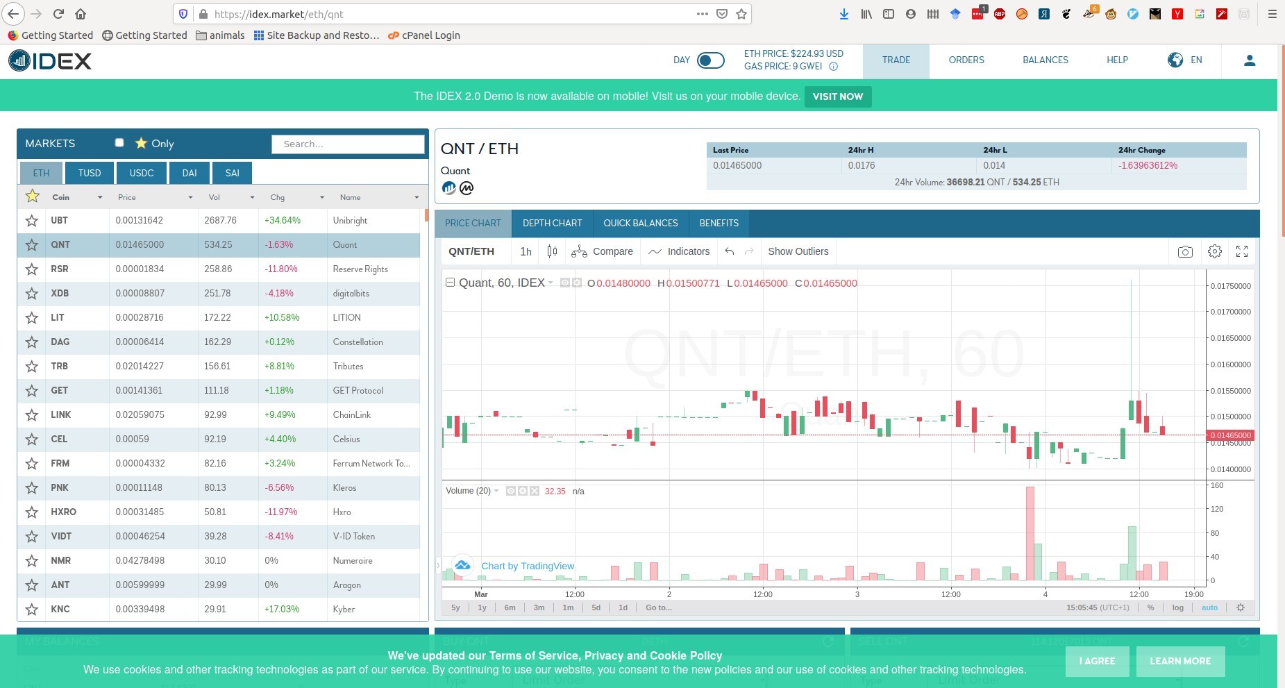 ethereum not showing in idex